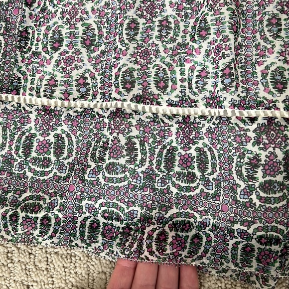 Joie | Sevigny Printed Silk Dress - Pink, Blue, Green and White - Picture 8 of 13